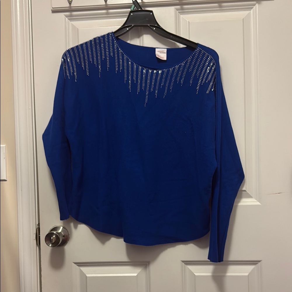 Blue Embellished Women's Top